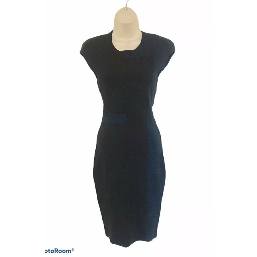 Alexander Wang Black Blue Color Block Dress